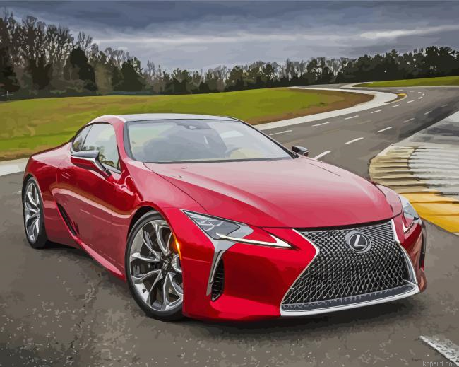 Red Lexus LC Paint By Numbers