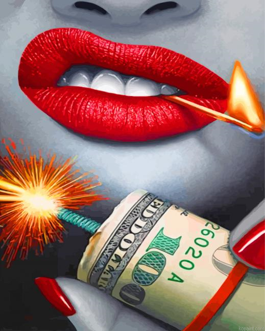 Red Lips Paint By Numbers