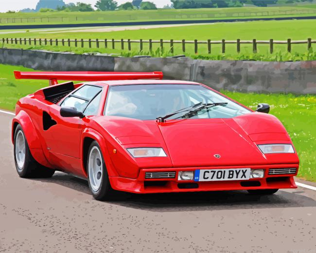 Red Lmborghini Countach 5000 Painting By Numberss.png