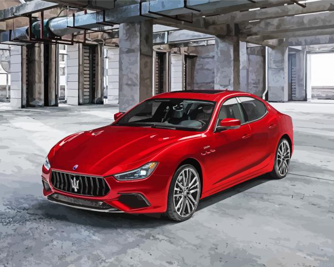 Red Maserati Car Painting By Numberss.png
