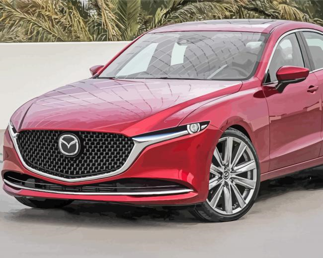 Red Mazda 6 Paint By Numbers