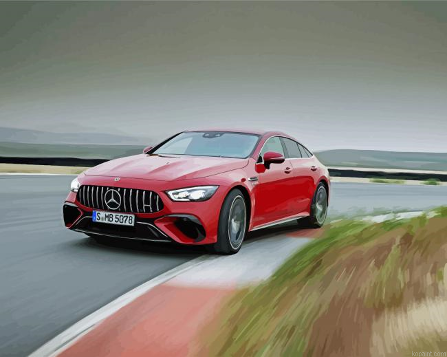 Red Mercedes Amg Gt Painting By Numberss.png