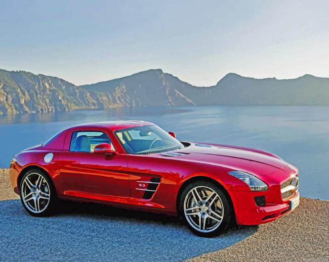Red Mercedes Benz AMG Paint By Numbers