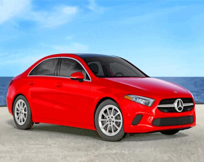 Red Mercedes Car Painting By Numberss.png