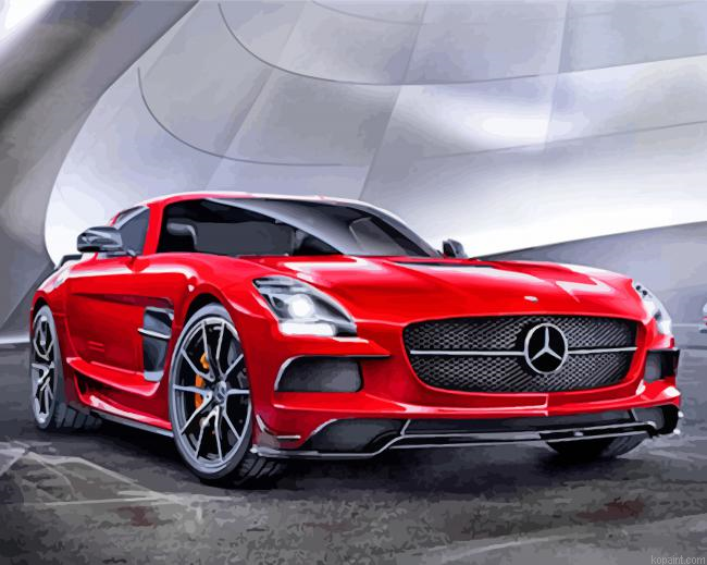 Red Mercedes Sls Painting By Numberss.png