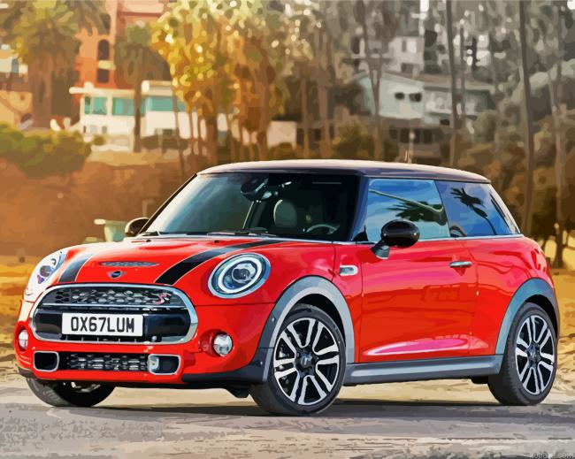 Red Minicooper Car Painting By Numberss.png