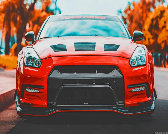 Red Nissan Gtr Painting By Numberss.png