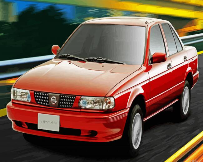 Red Nissan Tsuru Car Paint By Numbers.png