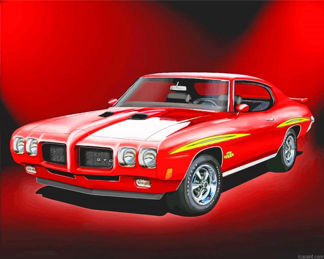 Red Pontiac 1970 Gto Art Painting By Numberss.png