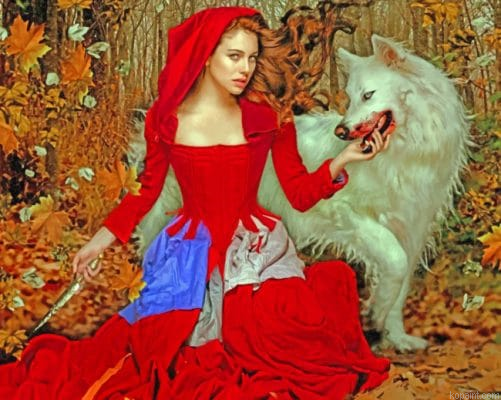 Red Riding Hood And The Wolf Painting By Numberss.png