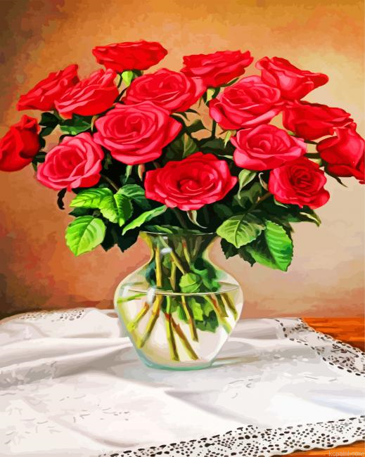 Red Roses Vase Painting By Numberss.png