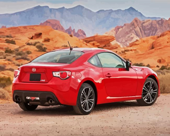 Red Toyota Car Paint by Numbers