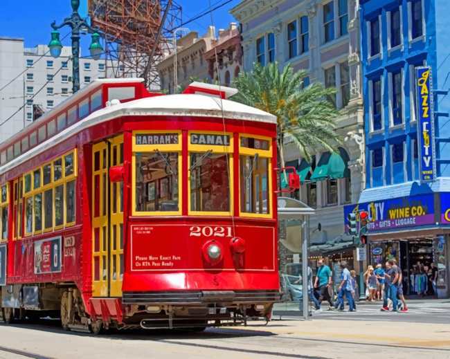Red Tram In New Orleans Painting By Numberss.png