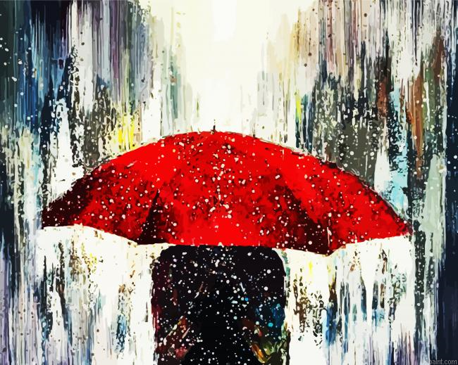 Red Umbrella Rain Painting By Numberss.png