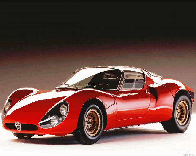 Red Vintage Alfa Romeo Paint By Numbers.png