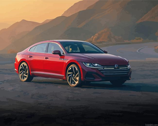 Red Volkswagen Car Painting By Numberss.png