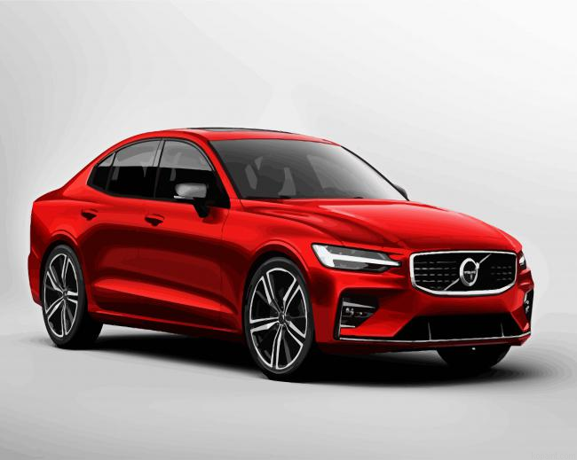 Red Volvo Sport Car Painting By Numberss.png
