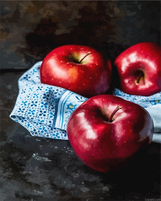 Red Apples Fruit Still Life New Painting By Numberss.png