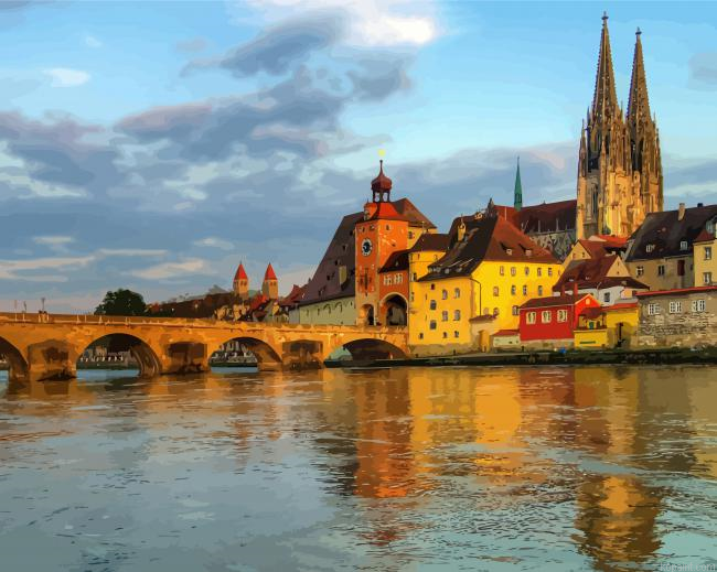 Regensburg Buildings Paint By Numbers.png