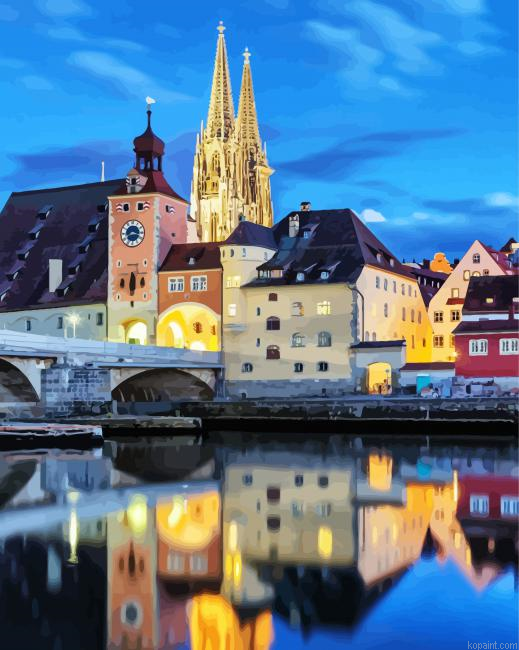 Regensburg Church Reflection Paint By Numbers.png