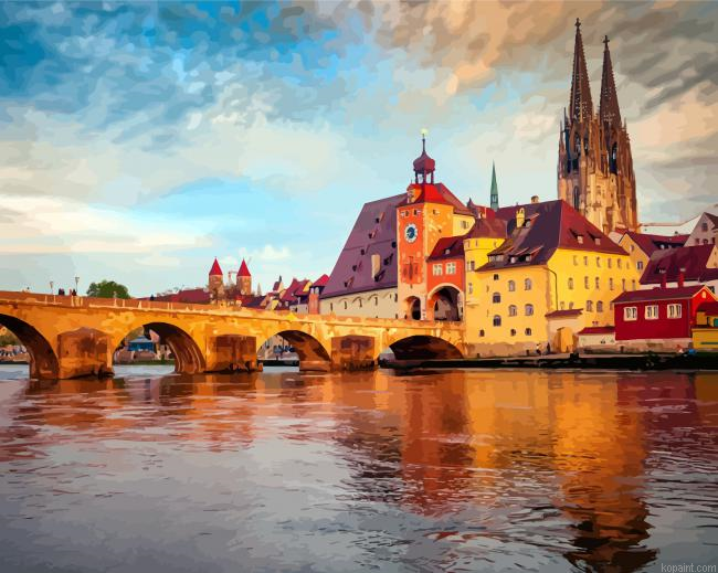 Regensburg Reflection Paint By Numbers.png
