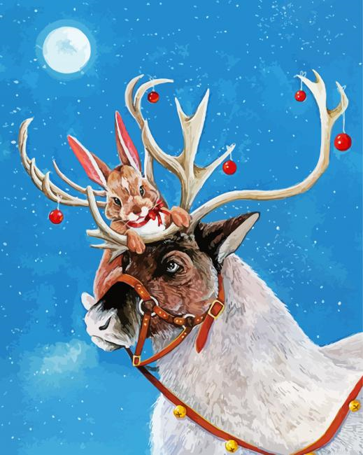 Reindeer And Rabbit Painting By Numberss.png