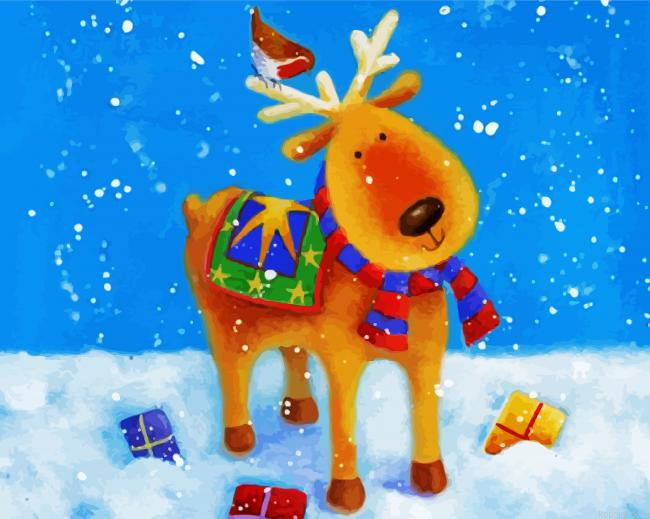 Reindeer Animal Painting By Numberss.png