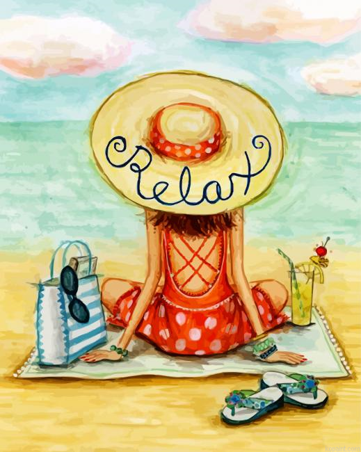 Relaxing On Beach Painting By Numberss.png