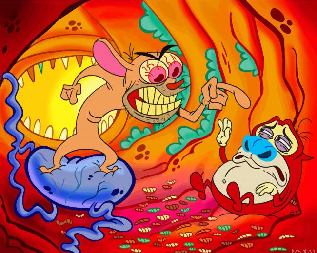 Ren And Stimpy Painting By Numberss.png