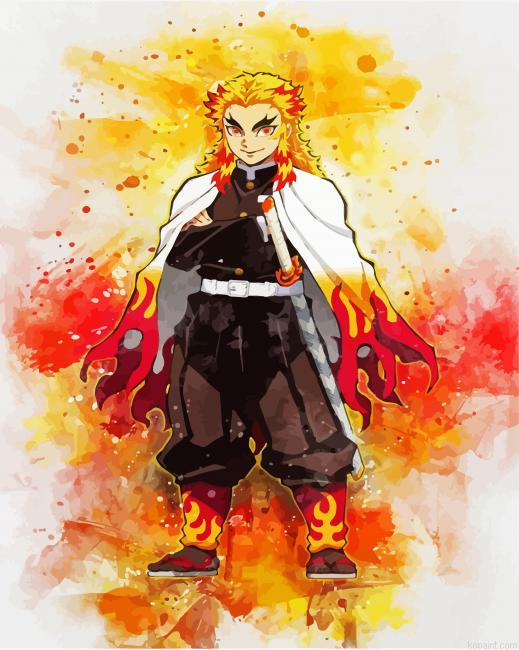 Rengoku Art Paint Painting By Numberss.png