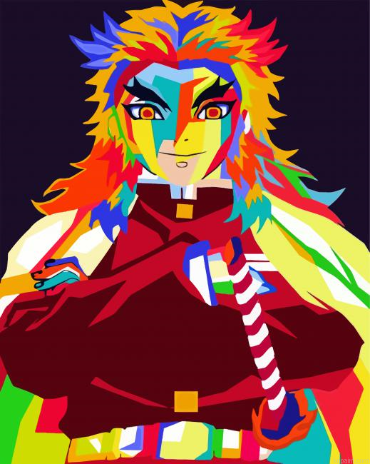 Rengoku Pop Art Painting By Numberss.png