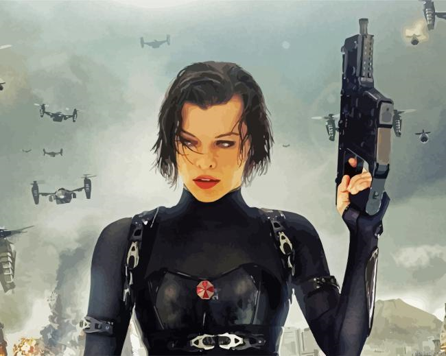 Resident Evil Movie Character Painting By Numberss.png