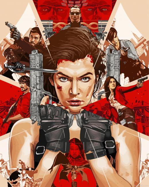 Resident Evil Video Game Art Painting By Numberss.png