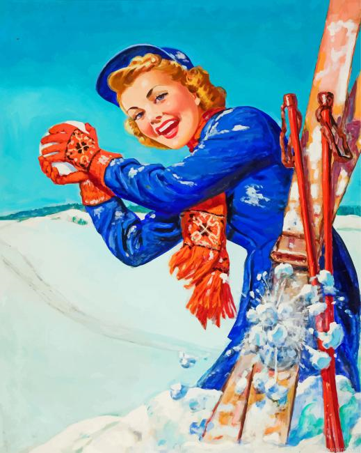 Retro Skiing Girl Painting By Numberss.png