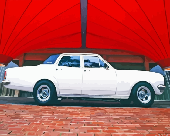 Retro White Ht Holden Car Painting By Numberss.png