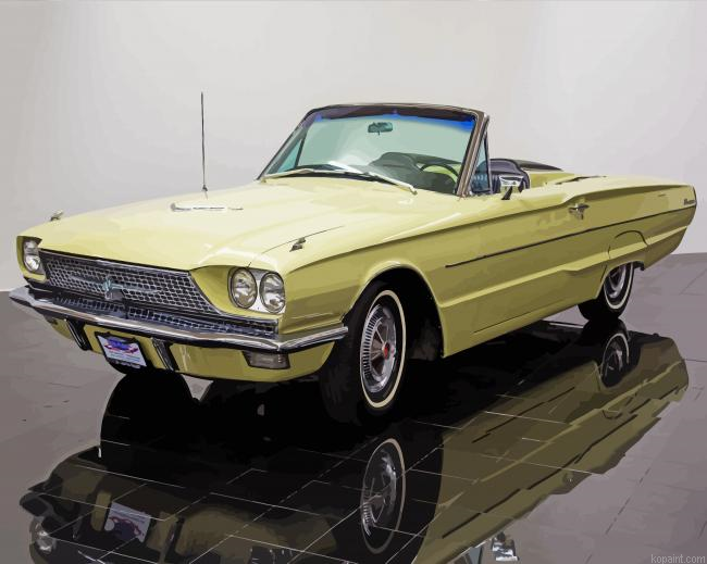 Retro Yellow Thunderbird Painting By Numberss.png