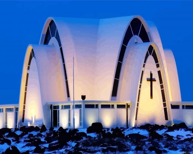 Reykjavik Church Paint By Numbers.png