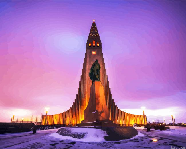 Reykjavik Hallgrimskirkja Church Paint By Numbers.png