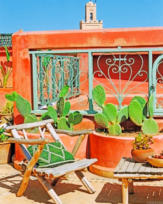 Riad Marrakesh Aesthetic Painting By Numberss.png