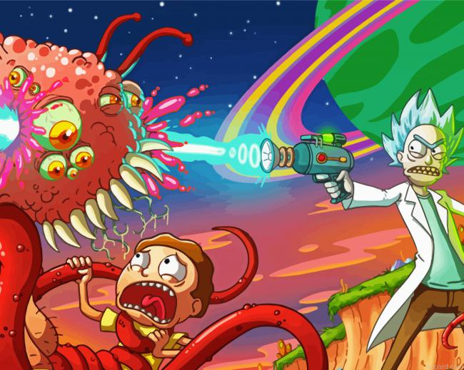 Rick And Morty Battle Painting By Numberss.png