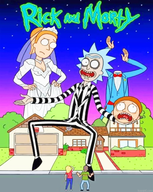 Rick And Morty Halloween New Painting By Numberss.png