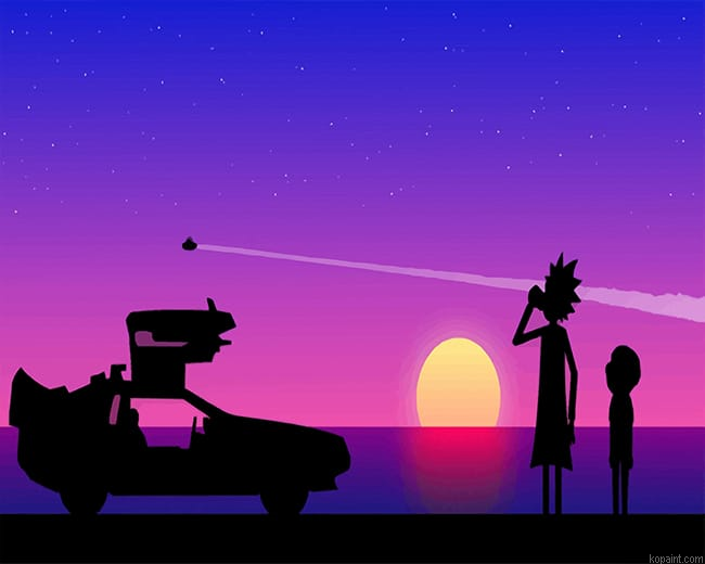 Rick And Morty Silhouette New Painting By Numberss.png