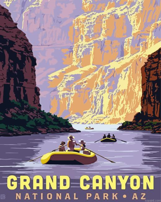 Rifitng In Grand Canyon Poster Painting By Numberss.png