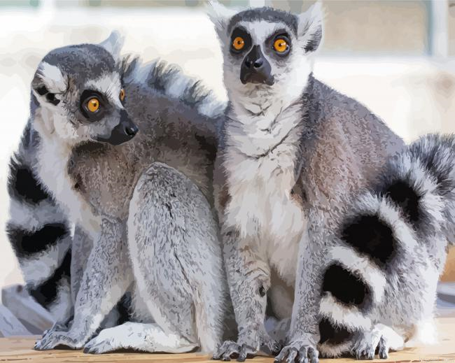 Ring Tailed Lemur Animals Painting By Numberss.png