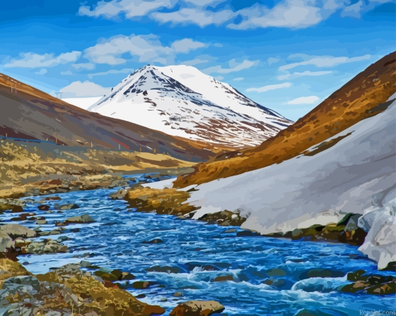 River Between Mountains Paint By Numbers