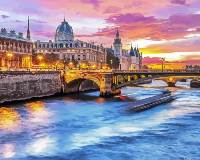 River Of Paris Paint By Numbers