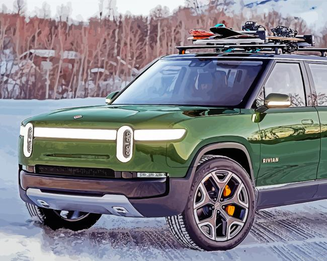 Rivian R1s In Snow Painting By Numberss.png