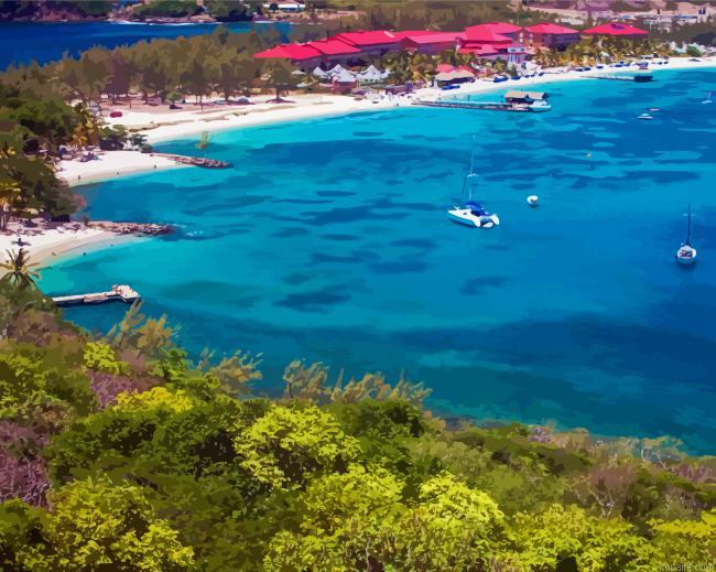 Roatan Beach Landscape Paint By Numbers