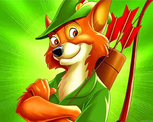 Robbin Hood Cartoon Disney Painting By Numberss.png
