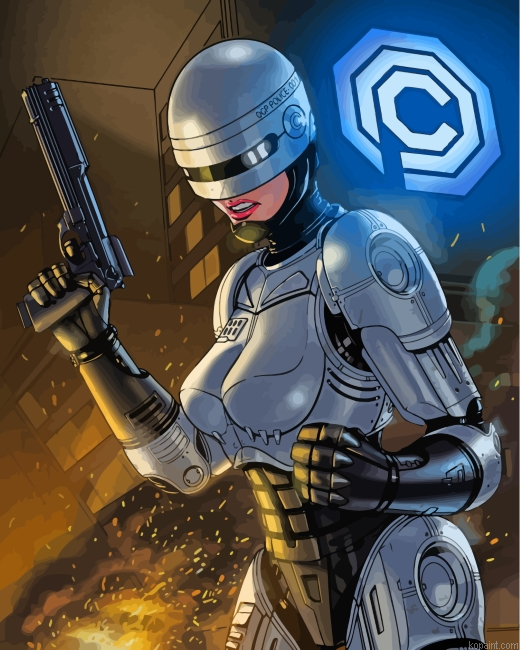 Robocop Girl Painting By Numberss.png